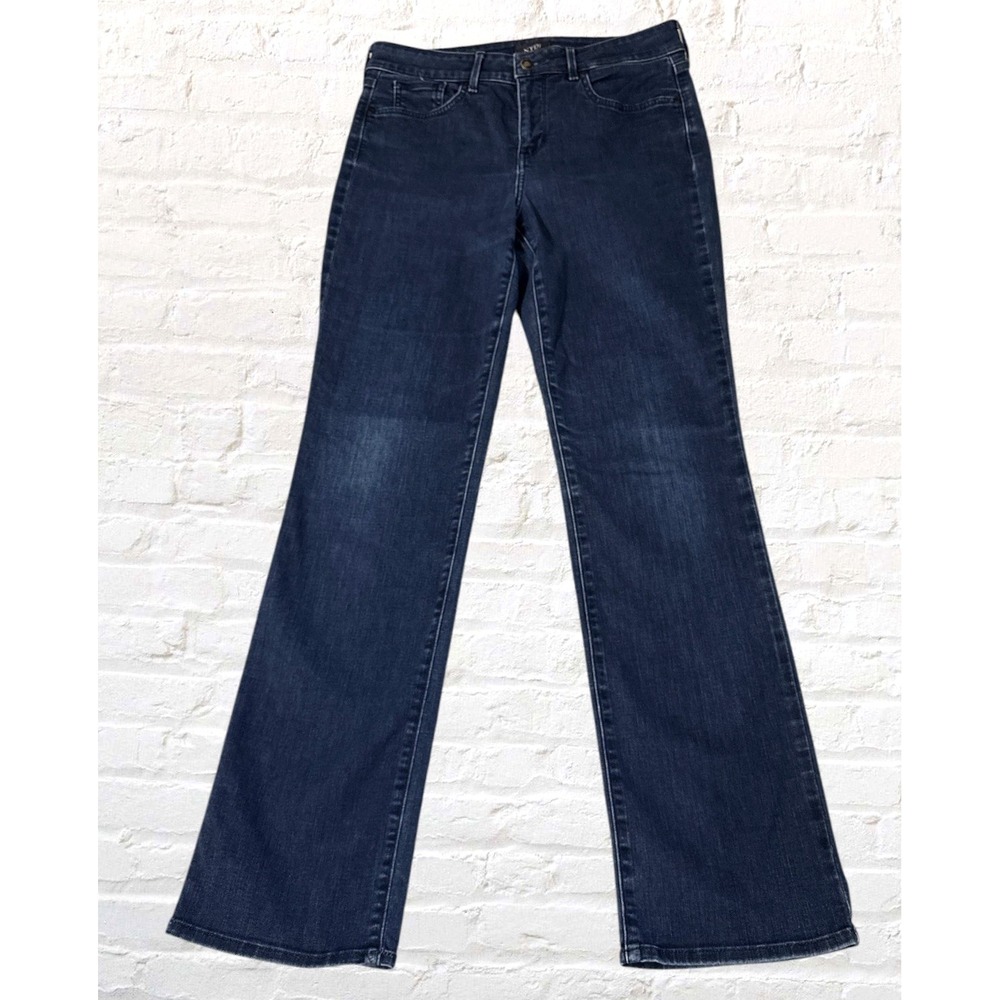 NYDJ Jeans Womens 10 Marilyn Straight Mid Rise Lift Tuck Stretch Blue Denim